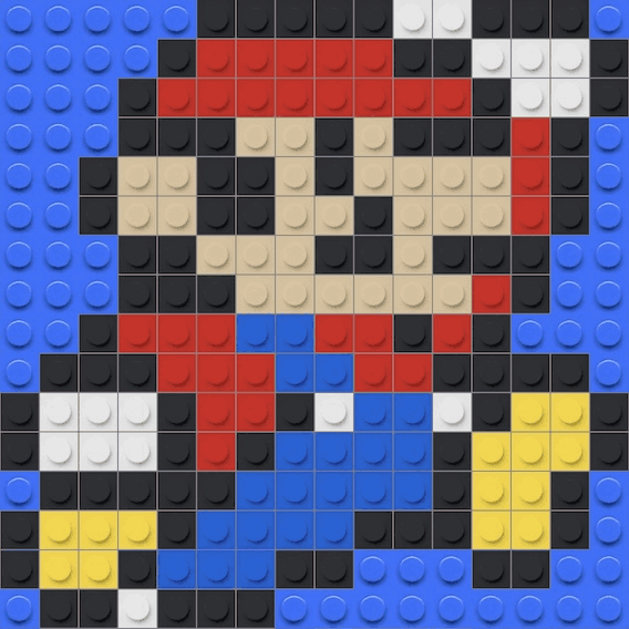 Mosa&iuml;que briques LEGO Action - Mario Bros